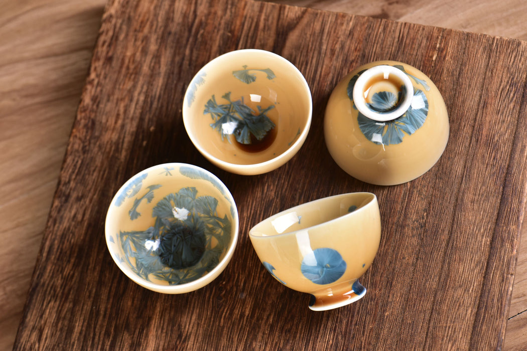 Crystalline Porcelain "Gingko Impressions" Tea Cup | Yunnan Sourcing Tea Shop