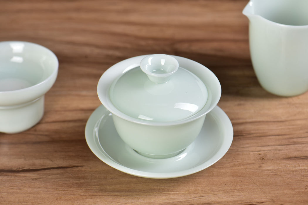Pale Celadon Ice Jade Porcelain Gongfu Tea Set | Yunnan Sourcing Tea Shop