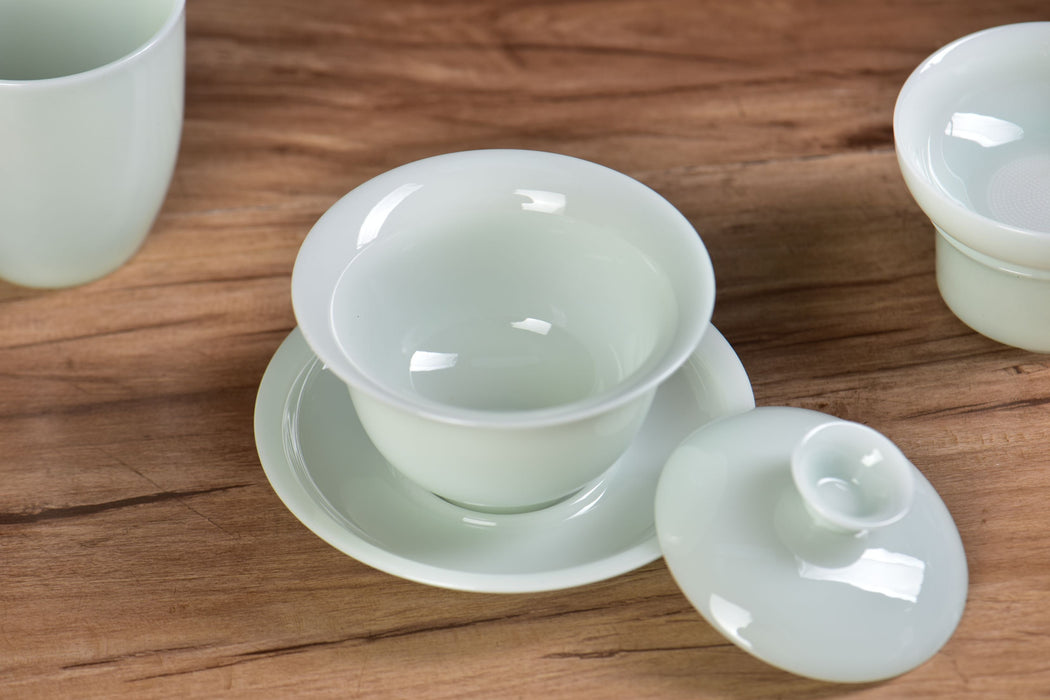 Pale Celadon Ice Jade Porcelain Gongfu Tea Set | Yunnan Sourcing Tea Shop