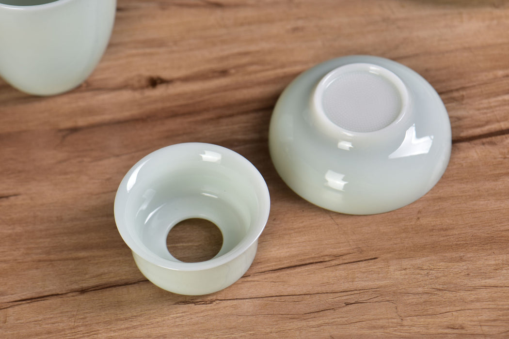 Pale Celadon Ice Jade Porcelain Gongfu Tea Set | Yunnan Sourcing Tea Shop