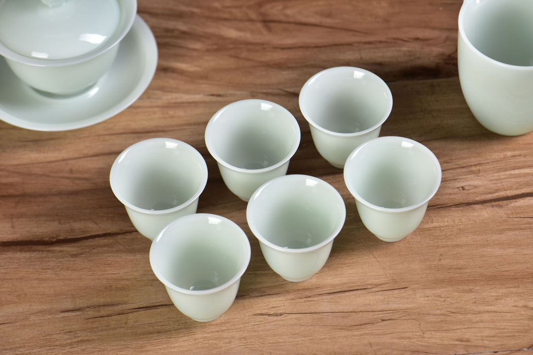 Pale Celadon Ice Jade Porcelain Gongfu Tea Set | Yunnan Sourcing Tea Shop