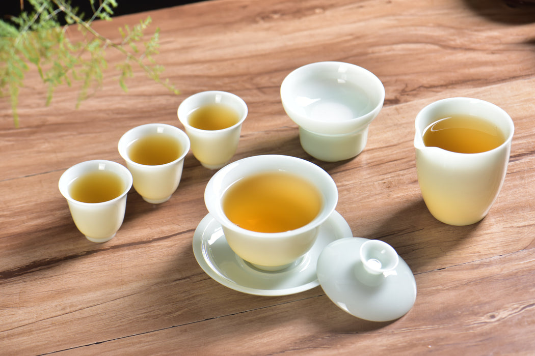 Pale Celadon Ice Jade Porcelain Gongfu Tea Set | Yunnan Sourcing Tea Shop
