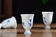 Blue Orchid Pedestal Jingdezhen Porcelain Teapot and Cups Set | Yunnan Sourcing Tea Shop