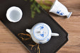 Blue Orchid Pedestal Jingdezhen Porcelain Teapot and Cups Set | Yunnan Sourcing Tea Shop
