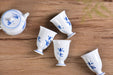 Blue Orchid Pedestal Jingdezhen Porcelain Teapot and Cups Set | Yunnan Sourcing Tea Shop