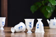 Blue Orchid Pedestal Jingdezhen Porcelain Teapot and Cups Set | Yunnan Sourcing Tea Shop
