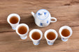 Blue Orchid Pedestal Jingdezhen Porcelain Teapot and Cups Set | Yunnan Sourcing Tea Shop