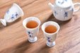 Blue Orchid Pedestal Jingdezhen Porcelain Teapot and Cups Set | Yunnan Sourcing Tea Shop