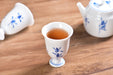 Blue Orchid Pedestal Jingdezhen Porcelain Teapot and Cups Set | Yunnan Sourcing Tea Shop
