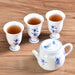 Blue Orchid Pedestal Jingdezhen Porcelain Teapot and Cups Set | Yunnan Sourcing Tea Shop