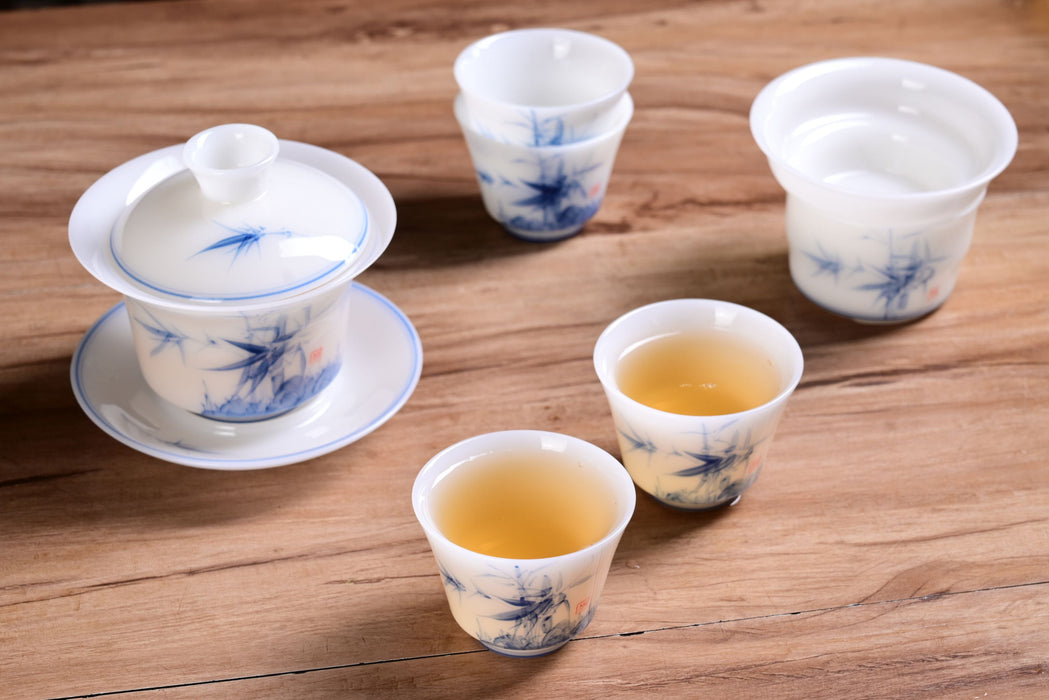 Ice Jade Porcelain “Bamboo Serenity” Tea Set | Yunnan Sourcing Tea Shop
