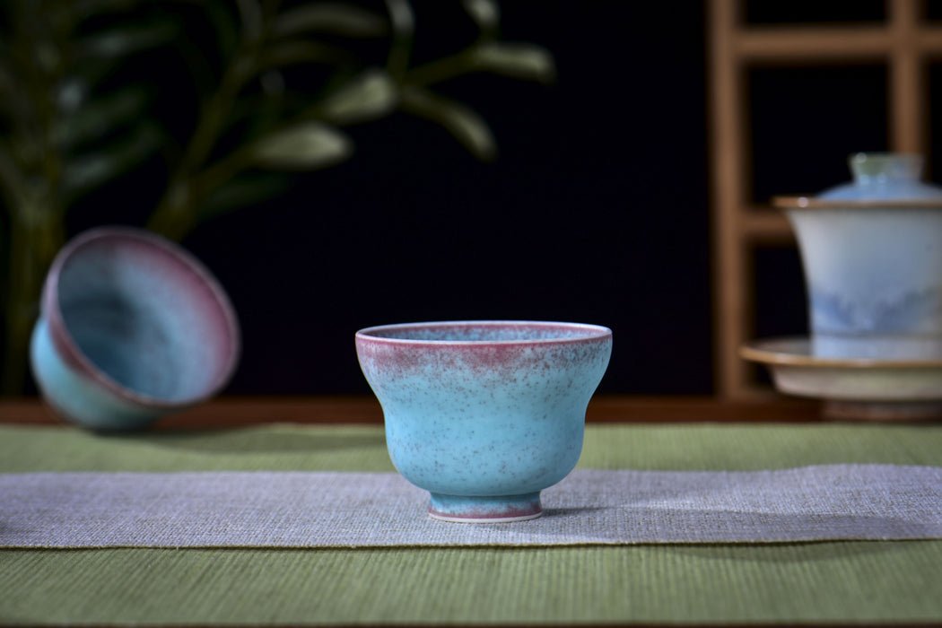 “Turquoise Ember” Jingdezhen Wood-Fired Porcelain Tea Cups | Yunnan Sourcing Tea Shop