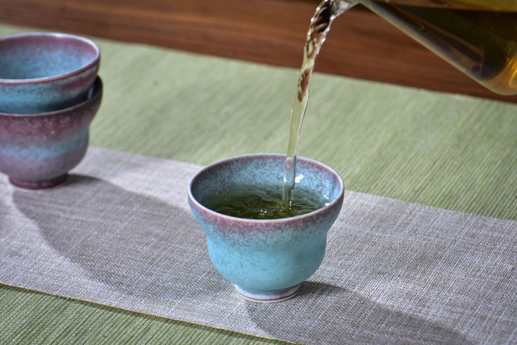 “Turquoise Ember” Jingdezhen Wood-Fired Porcelain Tea Cups | Yunnan Sourcing Tea Shop