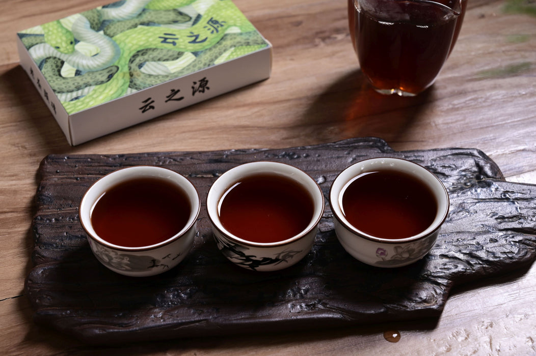 2025 Yunnan Sourcing "Menghai Snake Lao Cha Tou Brick" Ripe Pu-erh Tea | Yunnan Sourcing Tea Shop