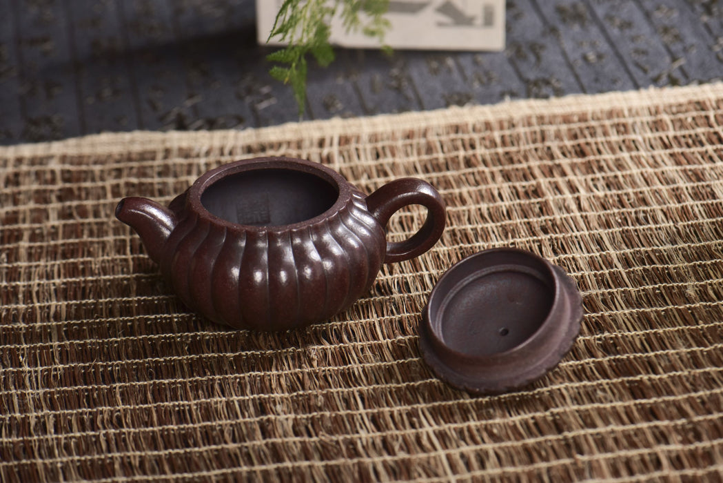Zi Ni Purple Clay "Lotus Fang Gu" Teapot by Huang Xiang