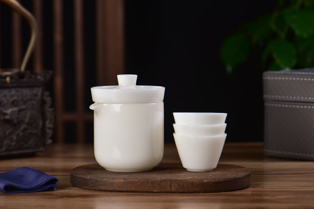 Ice Jade Porcelain Easy Gaiwan and Cups Tea Set | Yunnan Sourcing Tea Shop