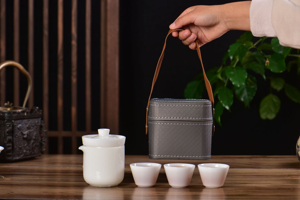 Ice Jade Porcelain Easy Gaiwan and Cups Tea Set | Yunnan Sourcing Tea Shop