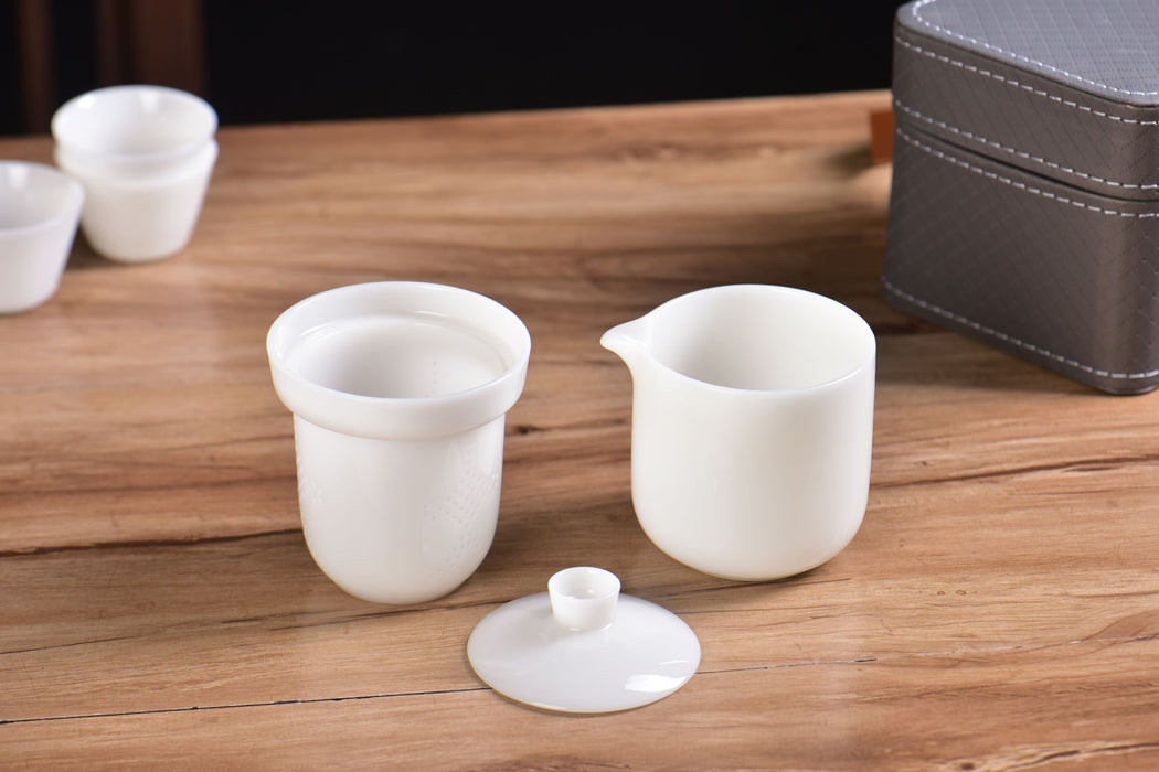 Ice Jade Porcelain Easy Gaiwan and Cups Tea Set | Yunnan Sourcing Tea Shop