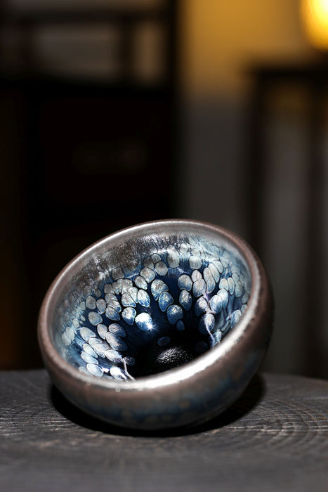 Jianzhan "Blue Plasma Orb" Stoneware Cup by Yu Qiong Qin