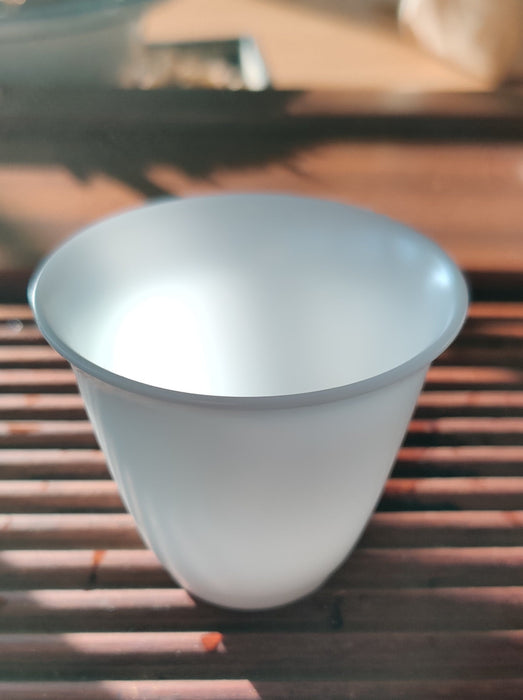 Mutton Fat Ice Jade Porcelain "Flared Rim" Tea Cup