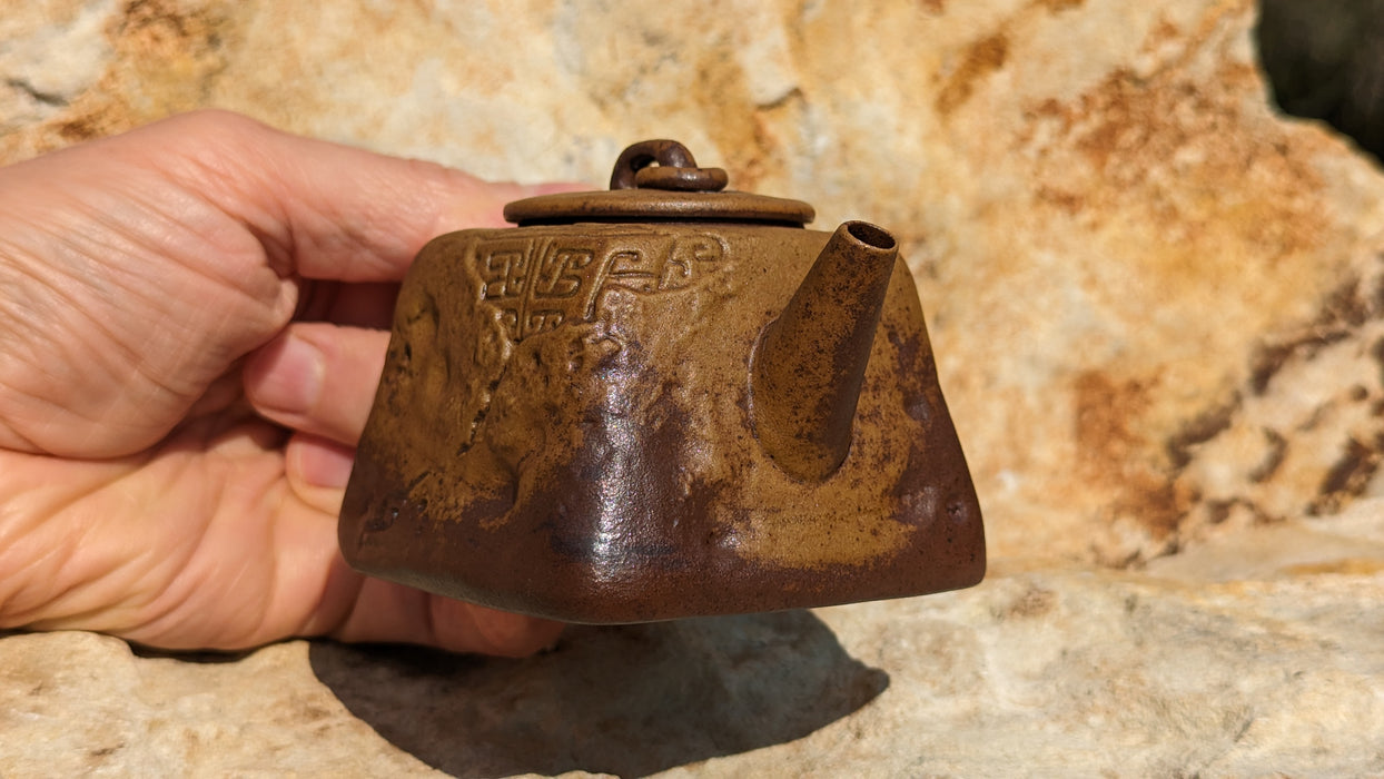 Carved clay teapot – Loom + Kiln