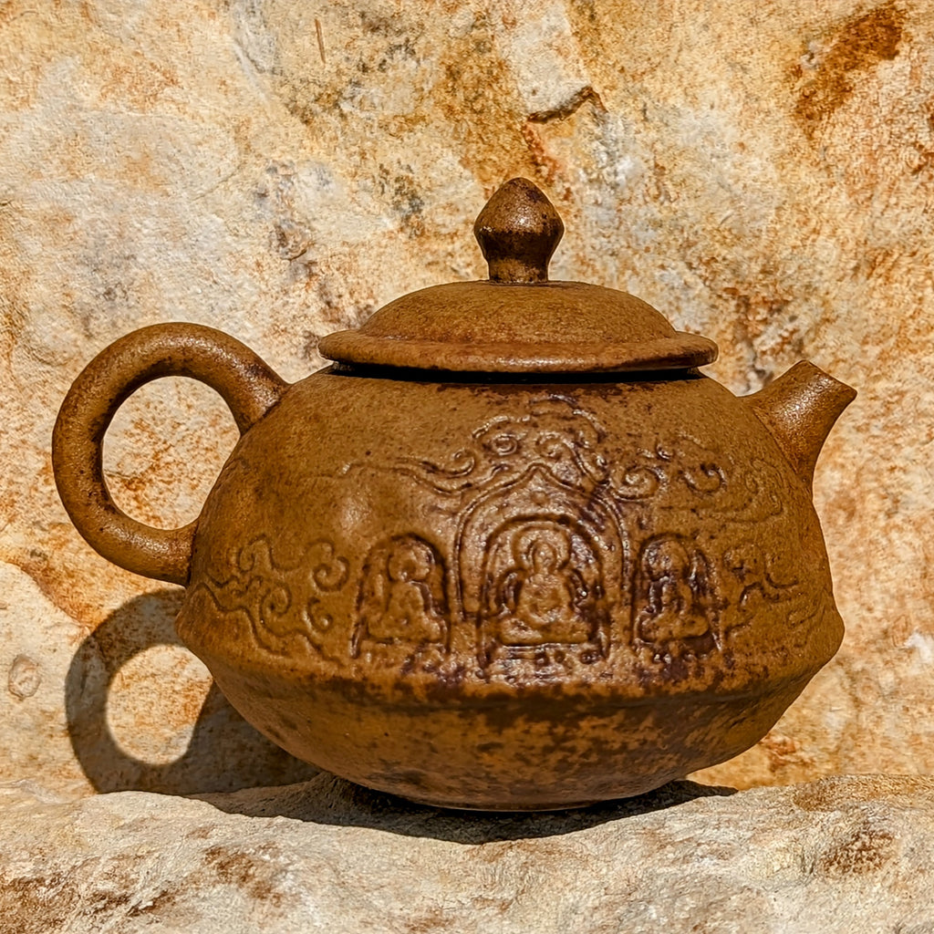 Carved clay teapot – Loom + Kiln