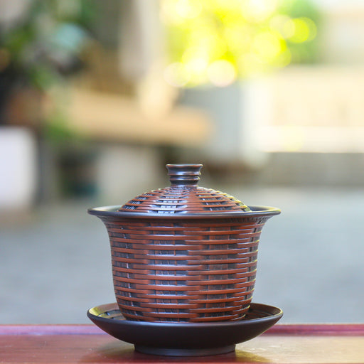 Jian Shui Clay "Bamboo Weaving" Gaiwan by Xiong Liang Hui | Yunnan Sourcing Tea Shop