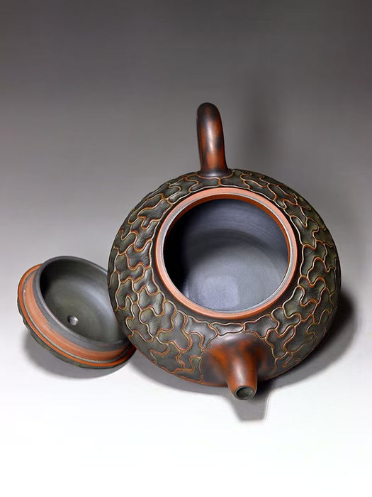 Qin Zhou Clay Teapot "Tree Bark" by Hu Ying Jia | Yunnan Sourcing Tea Shop