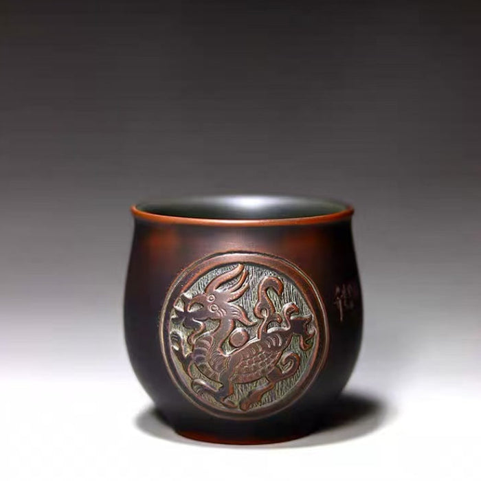 Qin Zhou Clay "Dragon" Tea Cup by Hu Ying Jia | Yunnan Sourcing Tea Shop
