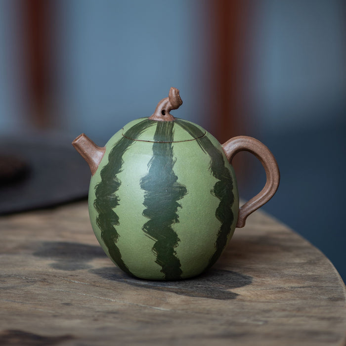 Jiang Po Ni Clay "Watermelon" Yixing Teapot by Xu Qing Ya