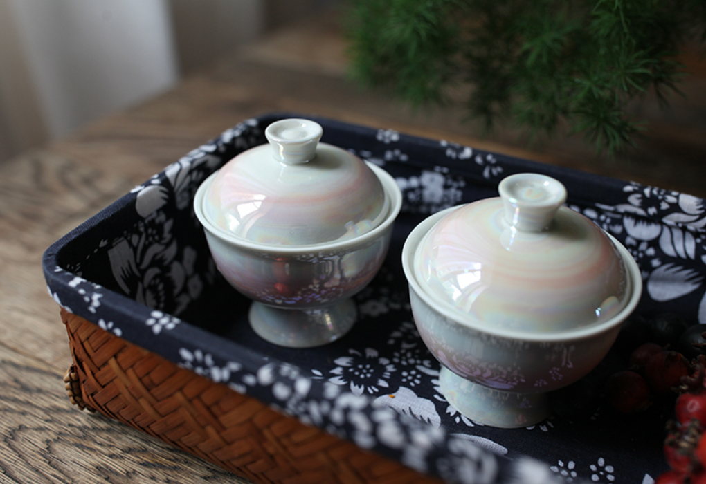 Mother of Pearl Glazed Ceramic Gaiwan — Yunnan Sourcing Tea Shop