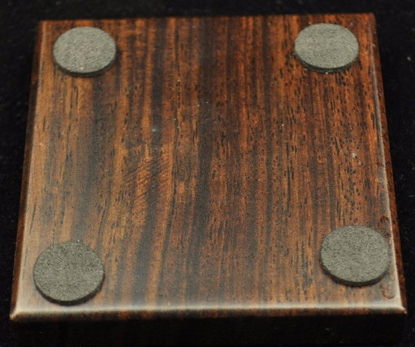 Black Wood Circle-in-Square Coaster for Placing Tea Cup