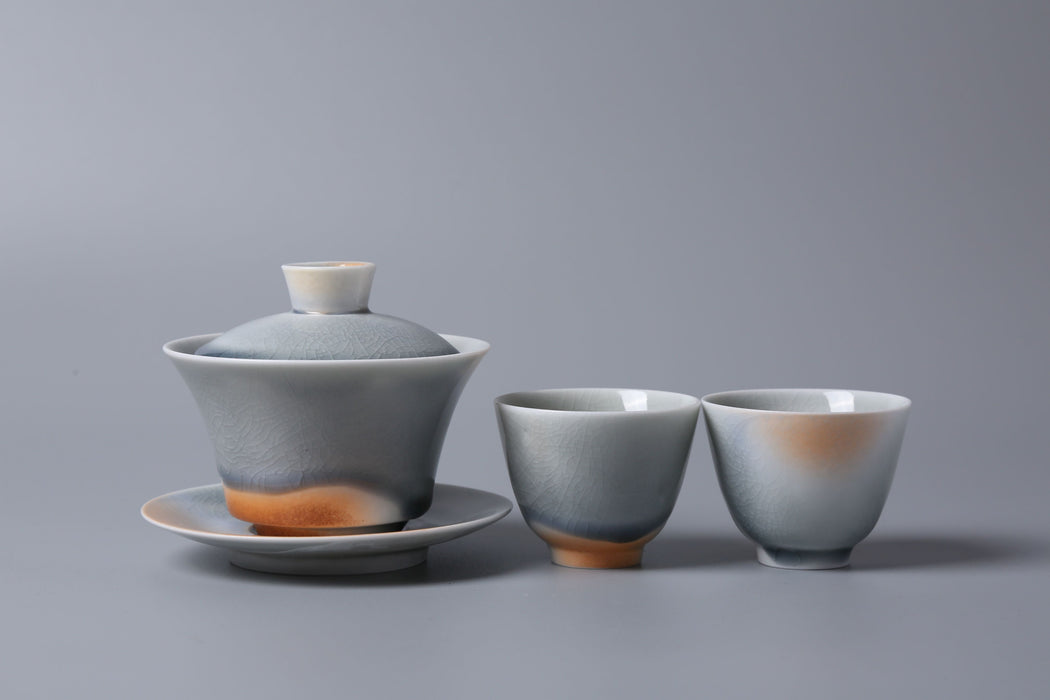 Desert and Sky Glazed Ceramic Gaiwan and Cups