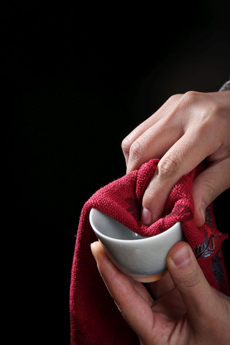 Royal Red "Way of the Teapot" Tea Towel