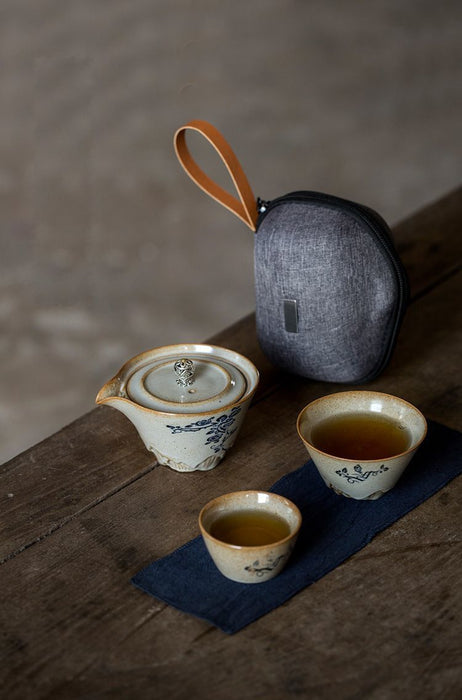 Rose Bush Travel Tea Set With Easy Gaiwan and Cups