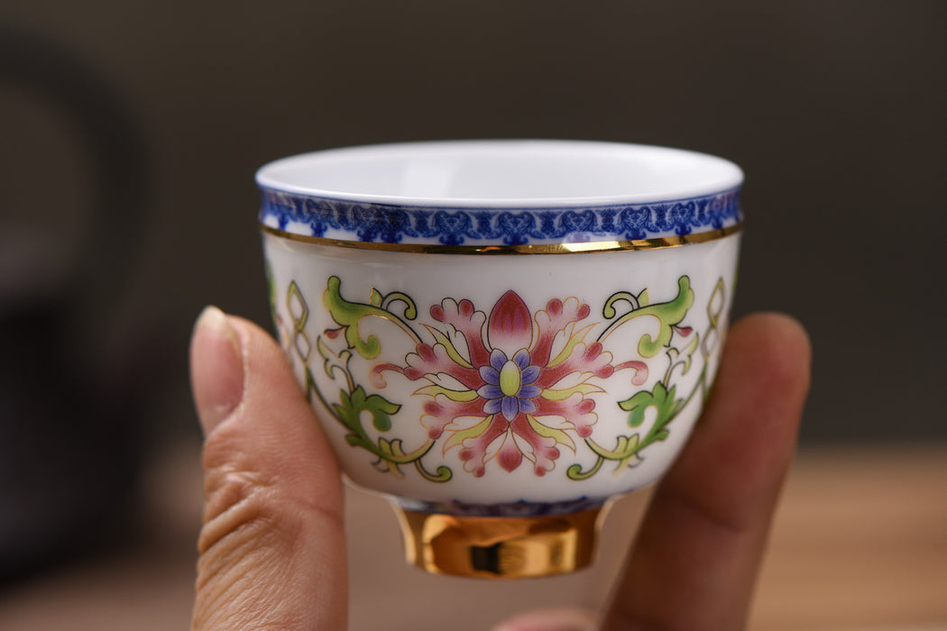 Foshan Qing Dynasty Style Mudan Flower Cup and Saucer * 60ml