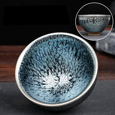 Jianzhan "Silver Blue Mudan" Stoneware Cup