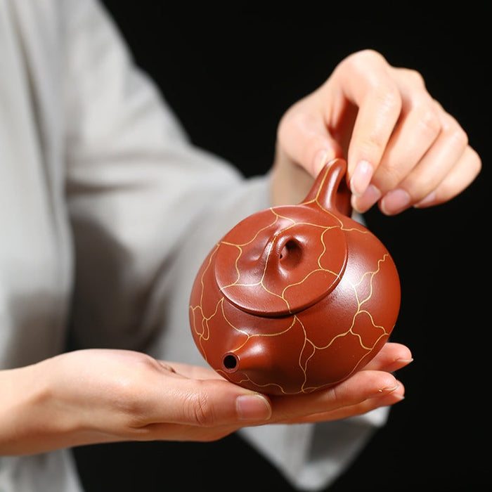 Da Hong Pao Clay “Gold Mosaic" Yixing Clay Teapot