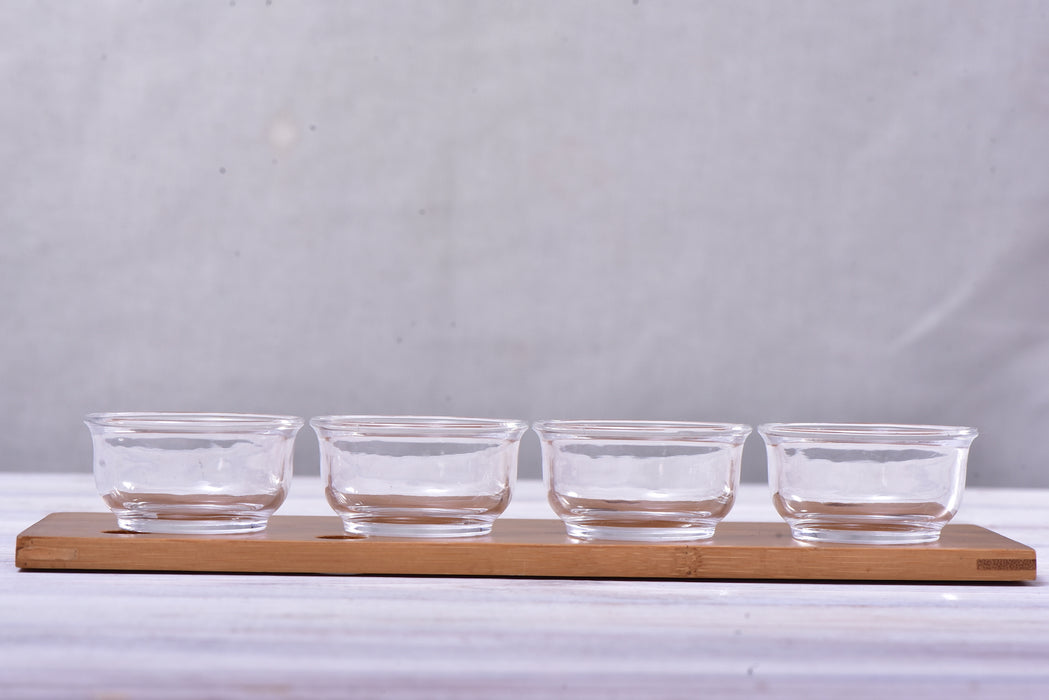 Simple Glass Cups for Gong Fu Tea Brewing * Set of 4