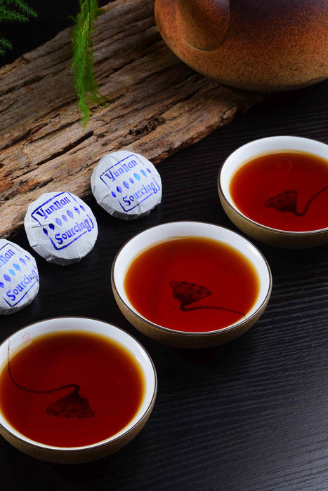 2020 Yunnan Sourcing "Yong De Blue Label" Ripe Pu-erh Tea Mini Cakes