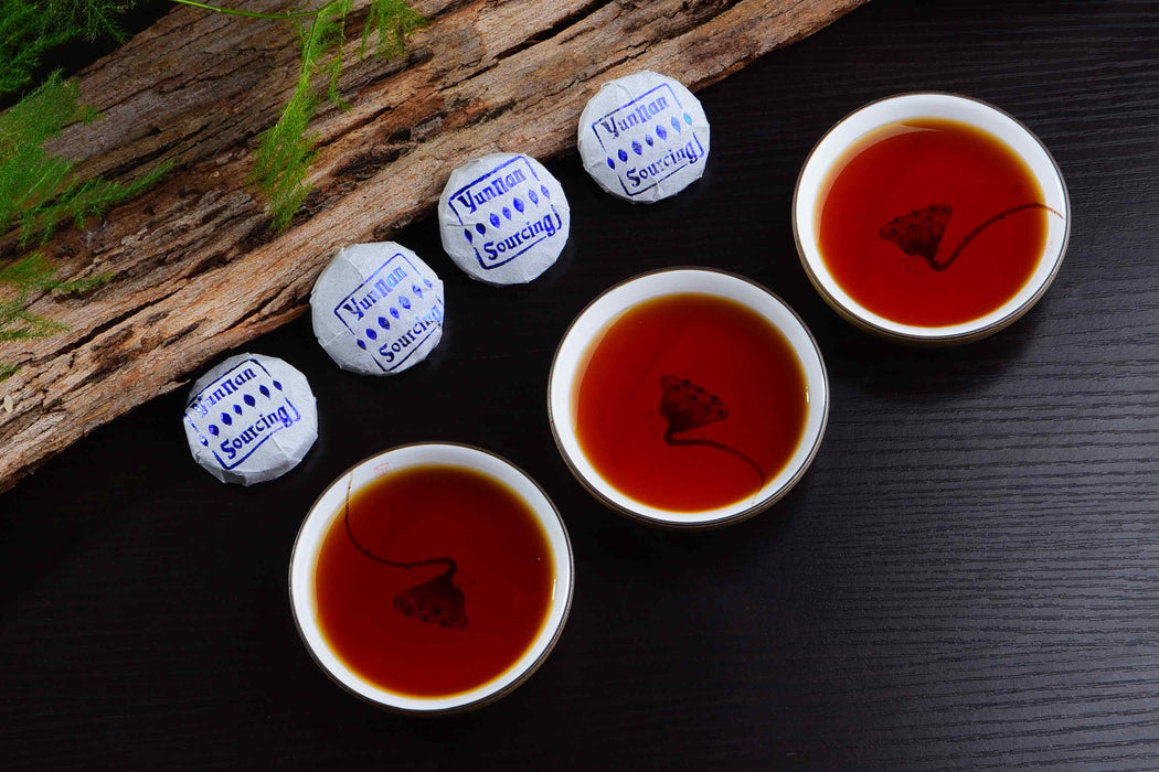 2020 Yunnan Sourcing "Yong De Blue Label" Ripe Pu-erh Tea Mini Cakes