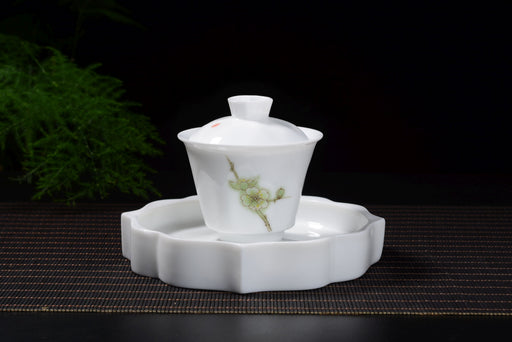 Plum Blossoms Gaiwan and Tea Boat with Optional Matching Cups | Yunnan Sourcing Tea Shop