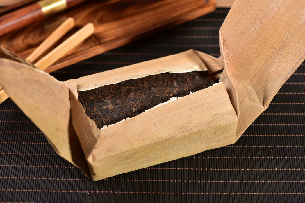 2010 Menghai "Bamboo Wrapped" Ripe Pu-erh Tea Brick