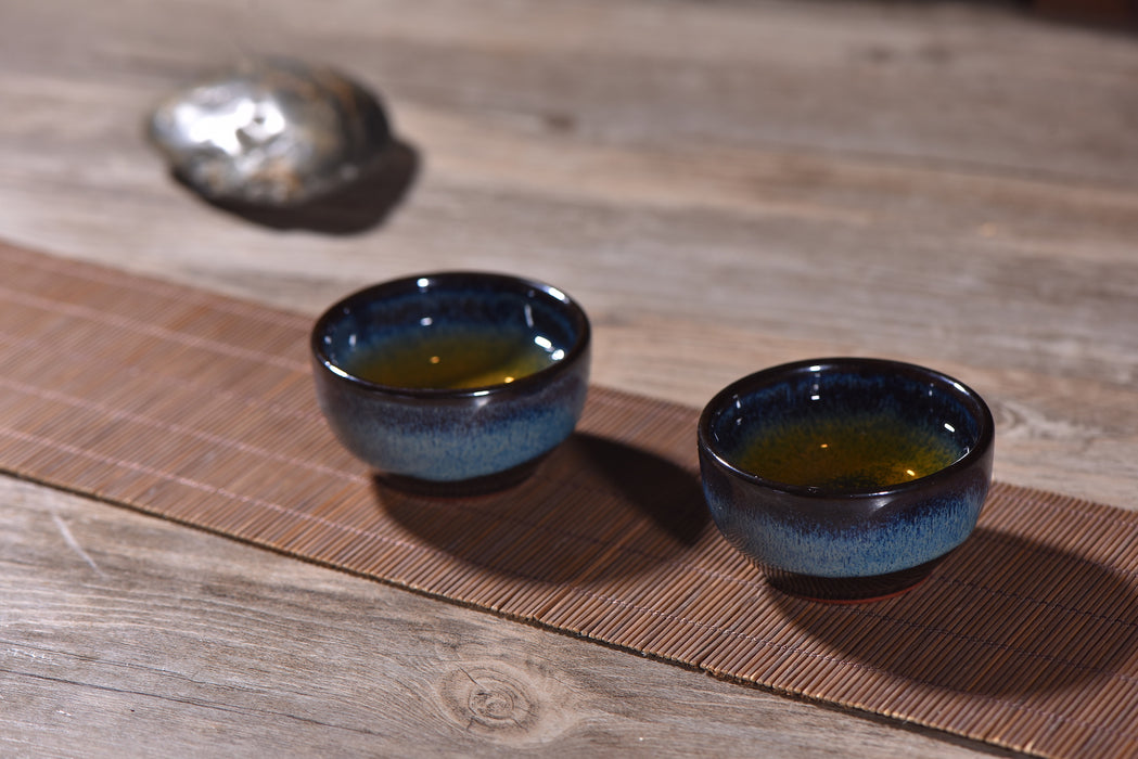 Cobalt Blue Gradient Glazed Tea Cups for Gong Fu Tea * Set of 2