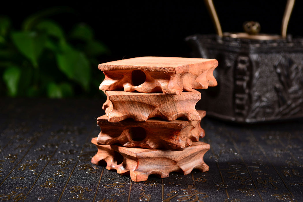 Hardwood Burl Teapot and Cups Stand | Yunnan Sourcing Tea Shop