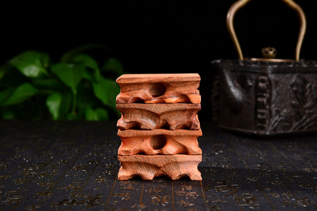 Hardwood Burl Teapot and Cups Stand | Yunnan Sourcing Tea Shop