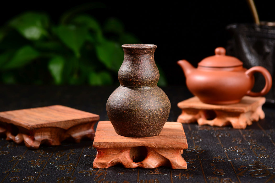 Hardwood Burl Teapot and Cups Stand | Yunnan Sourcing Tea Shop