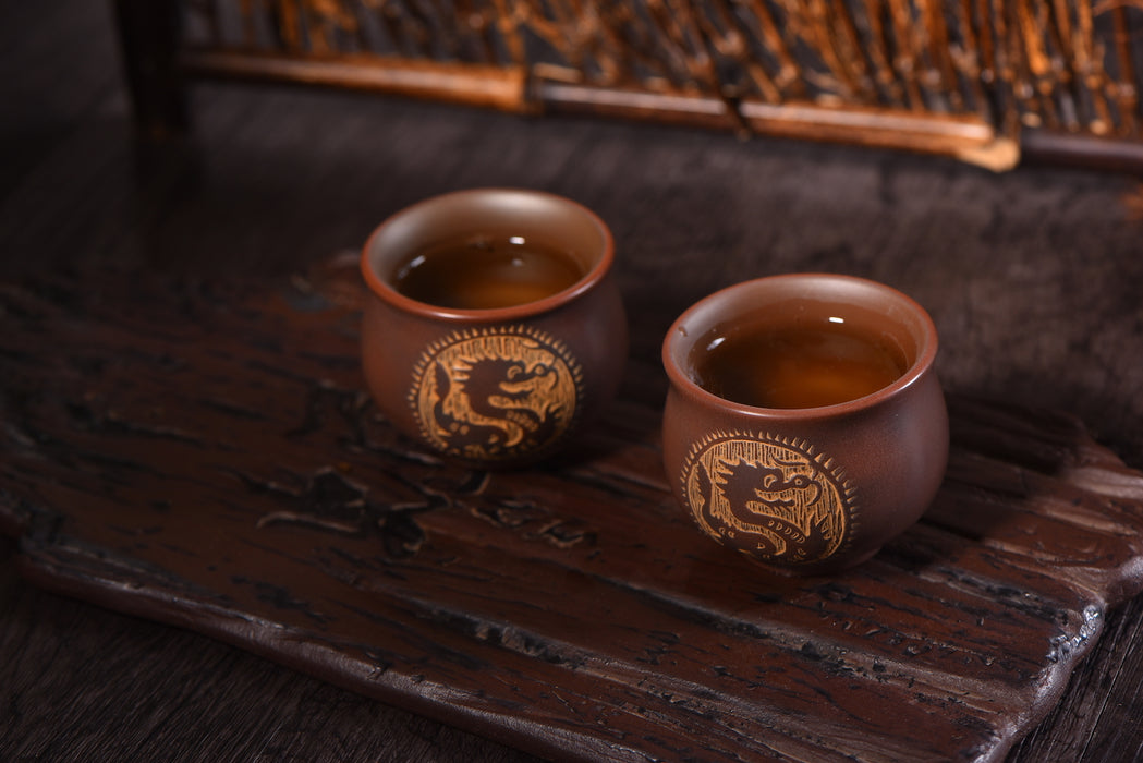 Qin Zhou Nixing Clay Cups "Dragon" by Su Gui Fang