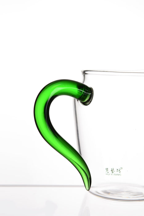 Green Handled "Elegance" Glass Cha Hai