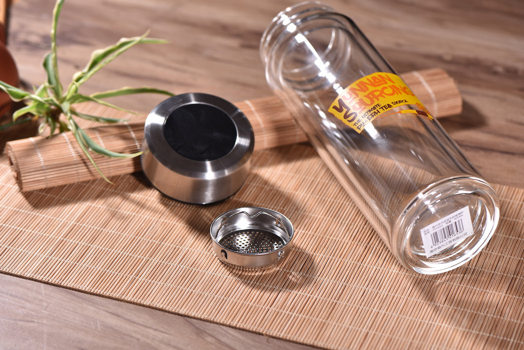 Yunnan Sourcing Logo Insulated Double Layer Glass Thermos — Yunnan